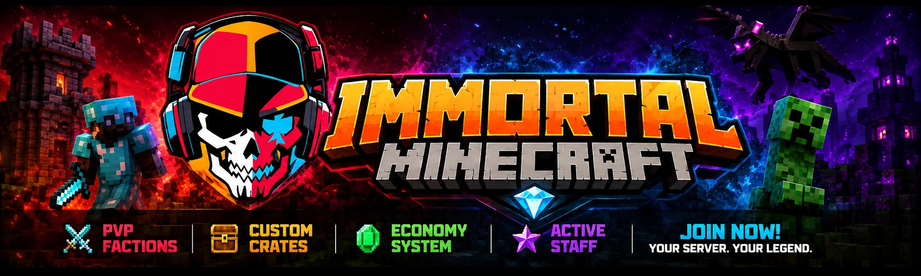 Immortal Minecraft banner artwork